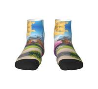 1 calcetines negros para adultos, unisex, suaves y acogedores, para deportes y uso casual, estampado de cuento de hadas de unicornio, invisibles y corte bajo, cálidos para invierno, 1 negro., Altoa