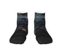 1 calcetines negros para adultos, unisex, suaves y acogedores, para deportes y uso casual, estampado de robot futuro, invisibles y corte bajo, cálidos para invierno, 1 negro., Altoa única