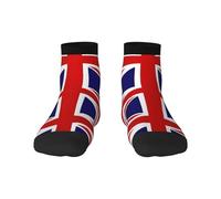 1 calcetines negros para adultos, unisex, suaves y acogedores, para deportes y uso casual, estampado de la bandera del Reino Unido que no se ve y corte bajo, cálido para invierno, 2 Negro-1, Altoa
