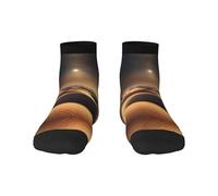 1 calcetines negros para adultos, unisex, suaves y acogedores, para deportes y uso casual, estampado del desierto del Sahara que no se ve y corte bajo, cálido para invierno, 2 Negro-1, Altoa única