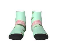 1 calcetines negros para adultos, unisex, suaves y acogedores, para deportes y uso casual, flores de loto esperando a florecer, estampado invisible y corte bajo, cálido para invierno, 2 Negro-2, Altoa