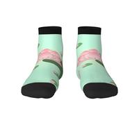 1 calcetines negros para adultos, unisex, suaves y acogedores, para deportes y uso casual, flores de loto esperando a florecer, estampado invisible y corte bajo, cálido para invierno, 2 Negro-1, Altoa