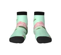1 calcetines negros para adultos, unisex, suaves y acogedores, para deportes y uso casual, flores de loto esperando a florecer, estampado invisible y corte bajo, cálido para invierno, 3 Negro, Altoa