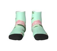 1 calcetines negros para adultos, unisex, suaves y acogedores, para deportes y uso casual, flores de loto esperando a florecer, estampado invisible y corte bajo, cálido para invierno, 1 negro., Altoa
