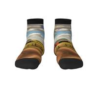 1 calcetines negros para adultos, unisex, suaves y acogedores, para deportes y uso casual, impresión de vista de rancho que no se ve y corte bajo, cálidos para invierno, 2 Negro-1, Altoa única