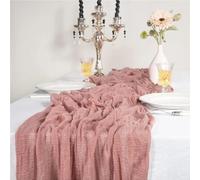 1 camino de mesa de gasa verde salvia, mantel de gasa for decoración de bodas, despedidas de soltera, fiestas de cumpleaños y San Valentín.(Pink,80x180cm)