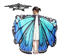 1 capa de mariposa para mujer, con 1 máscara de ojos de encaje, disfraz de hada, disfraz de hada, disfraz de carnaval, para mujer
