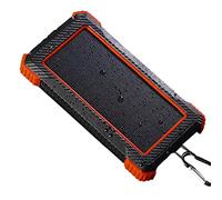 1 cargador solar para teléfono - 10000 mAh cargador solar con luz LED | Banco de energía solar portátil impermeable, cargadores solares para teléfono celular con doble salida USB y gancho