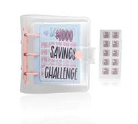 1 carpeta de ahorros de dólares, 25 páginas, carpeta de presupuesto de dólares, carpeta de desafío de dinero (rosa)