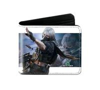 1 cartera periférica Delta Force de piel con estampado de sección corta, Sty 3, One Size, Bonito