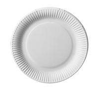 1 cartón Papstar=5 x 100 platos, cartón diámetro 23 cm blanco extra fuerte 11181