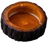 1 cenicero marrón para exteriores, pequeño cenicero fresco para el hogar, cenicero de madera, cenicero creativo y divertido para interiores, exteriores, patio, cenicero moderno para decoración del