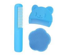 1 cepillo de baño, 1 peine para eliminar el sarro fetal, 1 peine de masaje, juego de baño para niños, cepillo de limpieza descalcificador, cepillo de ducha de silicona, adecuado para el baño de los