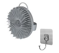 1 Cepillo De Baño De Silicona Y 1 Gancho, Herramienta De Limpieza Corporal, Accesorios De Baño, Cepillo De Masaje Corporal, Cepillo De Limpieza Redondo