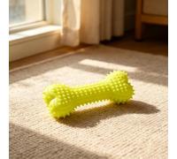 1 cepillo de dientes de goma amarilla para perros con forma de hueso para entrenamiento de interior y exterior, juguete interactivo para mascotas
