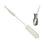 1 cepillo de silicona para biberones con mango largo, 32 cm de largo, color blanco