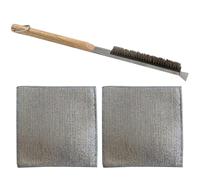 1 Cepillo para Pizza, 2 Trapos De Limpieza, Cepillo para Horno De Pizza, Cepillo De Limpieza para Horno De Pizza, Cepillo De Limpieza De Mango Largo, Herramientas para Hornear Barbacoa