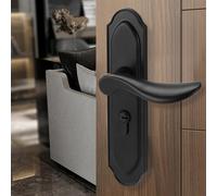 1 cerradura antirrobo silenciosa negra for puerta de dormitorio, cerradura moderna for puerta de interior con panel de madera maciza, cerradura silenciosa.
