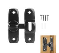 1 cerradura de puerta corrediza abatible de 90/180 grados que protege la privacidad, pestillo de seguridad para puerta corredera, color negro, para granero, jardín, baño, garaje, ventana, etc
