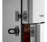 1 cerradura de puerta protectora para nevera, refrigerador, congelador, no requiere herramientas ni taladros (negro)
