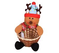1 cesta de almacenamiento de dulces de Feliz Navidad, cesta de almacenamiento de Papá Noel, muñeco de nieve, caja de dulces de escritorio, adorno de lobo (C, talla única)