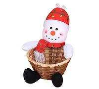 1 cesta de almacenamiento de dulces de Feliz Navidad, cesta de almacenamiento de Papá Noel, muñeco de nieve, caja de dulces de escritorio, adorno de lobo (B, talla única)