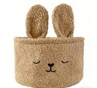 1 Cesta de Almacenamiento de Felpa Teddy de Conejito Lindo - Organizador de Felpa Para Mantas y Decoración del Hogar, Cesta de Conejito, Cesta de Pascua, Cesta de Navidad