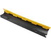 1 Channel Traffic Hose Wire Cover Rubber Black Base with Yellow Lid, Cable Protector(W22cm/9.7in)