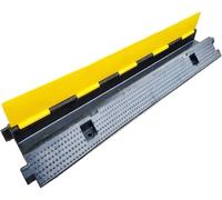 1 Channel Traffic Hose Wire Cover Rubber Black Base with Yellow Lid, Cable Protector(W26cm/10.2in)