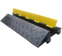 1 Channel Traffic Hose Wire Cover Rubber Black Base with Yellow Lid, Cable Protector(W50cm/19.7in)