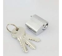 1 cilindro de bloqueo de puerta, 30 mm x 19 mm x 31,5 mm núcleo de aluminio, agujeros de 8,5 mm para centro de rosca, distancia corta con 3 llaves