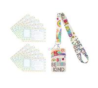 1 cinta de identificación de arcoíris, 10 tarjetas de identificación, cordón con soporte para tarjetas, llavero, soporte para tarjetas de trabajo, cordón para teléfono móvil, soporte para tarjetas de