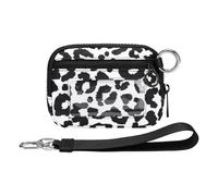 1. Cinturón de fitness ligero resistente al agua con múltiples bolsillos, unisex, deportiva, para correr, senderismo, viajes, patrón a cuadros unisex, Leop blanco y negro, Talla única