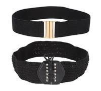 1 Cinturón Elástico Y 1 Cinturón Decorativo, Cinturón Ancho Para Mujer, Cinturón De Moda Versátil, Accesorios De Ropa