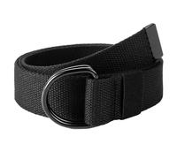 1 cinturón negro, cinturón elástico de lona, cinturón con doble hebilla en D, cinturón de ocio ajustable, perfecto para combinar con pantalones casuales, pantalones de trabajo, vaqueros (130 cm),