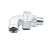 1 codo de acero inoxidable 304 macho a hembra con rosca BSP for fontanería agrícola - Conector de acoplamiento de unión viva duradero(2 in)