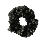 1 coletero de 4 x 10 cm con purpurina, terciopelo Scrunchies, grandes gomas para el pelo con lentejuelas, tela brillante, accesorios para el cabello, para mujeres y mujeres, color negro