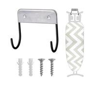 1 colgador negro para tabla de planchar, gancho de acero inoxidable, gancho de almacenamiento para tabla de planchar, gancho de almacenamiento interior, apto para lavandería y trastero (con juego de