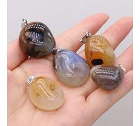 1 colgante de ágata de cristal irregular, piedra preciosa Natural, amatista, ópalo, dijes, collar,Ágata amarilla