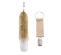 1 colgante de cola de zorro y 1 clip multifuncional, colgante peludo, lindo llavero, colgante para teléfono móvil, colgante para bolso
