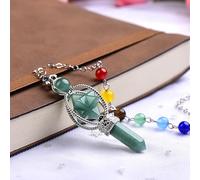 1 colgante de cristal natural clase hexagonal pilar cetro piedra hombres mujeres joyería regalo, avebturine