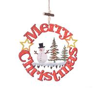 1 colgante de madera Feliz Navidad colgante adorno de Navidad decoración de Navidad letras de madera hueca (B)