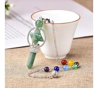 1 colgante de péndulo de cristal natural con cuentas redondas hexagonales, piedra de cetro para hombres y mujeres, regalo de joyería, avebturine