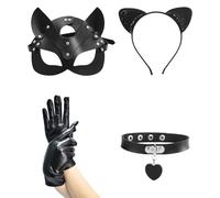 1 Collar, 1 Par De Guantes, 1 Parche En El Ojo Y 1 Diadema, Accesorios De Cosplay, Accesorios Estilo Punk, Accesorios De Fiesta
