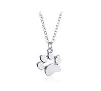 1 collar con colgante de huellas de perro, diseño de pata de gato, joyería de plata para mujeres y niñas, regalo de cumpleaños, práctico y moderno, Zinc, No es una piedra preciosa