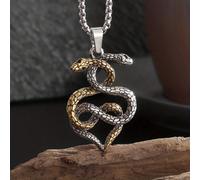 1 collar con colgante de serpiente de inspiración vikinga para hombre, para fiestas de rock y regalos de joyería