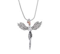 1 collar de alas de ángel de diamante para mujer, colgante de metal de ángel guardián, hermosa joyería de aleación, diseño práctico y duradero