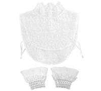 1 Collar Falso Y 1 Par De Puños Falsos, Cuello Falso Con Patrón De Encaje, Accesorios De Ropa Para Mujer, Collar Moderno Y Versátil