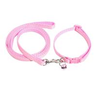 1 collar y correa de perro rosa con forma de punto ajustable de polipropileno para gatito/cachorro, 19-32 cm, ajustable, correa de 1,2 m