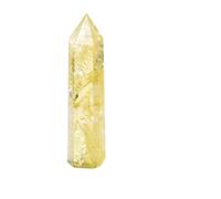 1 columna de citrino natural de cristal amarillo curativo hexagonal prisma obelisco punta varita piedra artesanía decoración del hogar 4-8 cm, longitud 70-80 mm